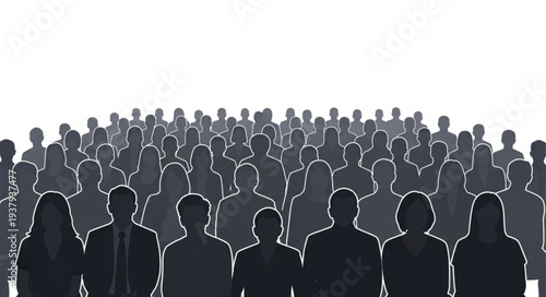 Crowd of People Standing Together.