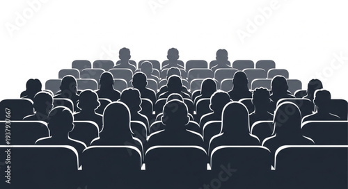Crowd of People Watching Movie.