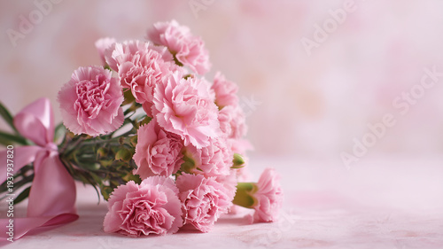 母の日のカーネーション｜コピースペースのあるフラワー背景素材