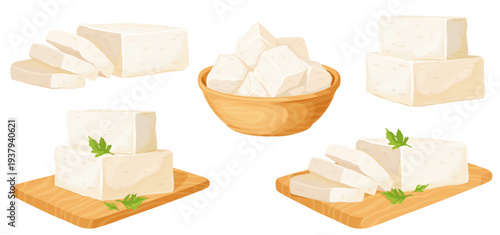 White tofu vector illustration