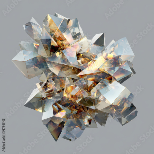 Wallpaper Mural Shiny facets reflect warm golden light Torontodigital.ca