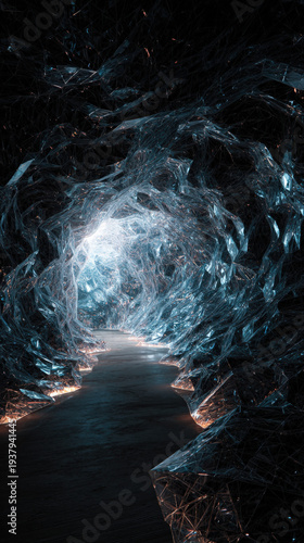 Wallpaper Mural Deep ice cave glows with eerie blue light Torontodigital.ca