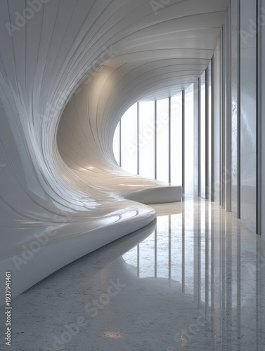 Wallpaper Mural Smooth curves flow in serene, minimalist architecture Torontodigital.ca