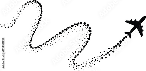 Airplane flying in a wavy path