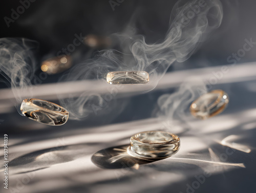 Wallpaper Mural Smoky rings float above polished surface Torontodigital.ca