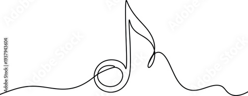 Single line of a musical note symbol simple