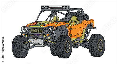 Off-Road Buggy Blueprint – Adventure Terrain Vehicle CAD Technical Drawing