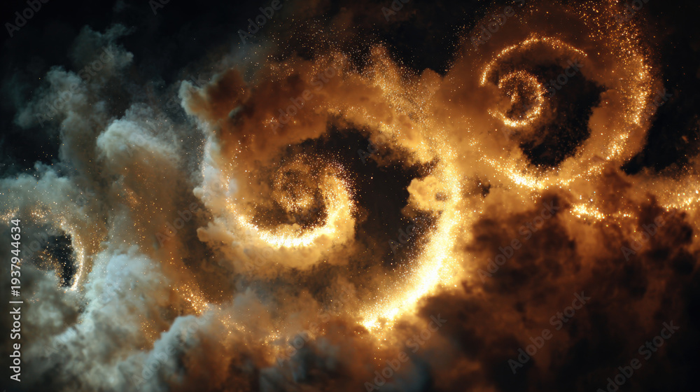 custom made wallpaper toronto digitalGolden spirals twist through dark clouds