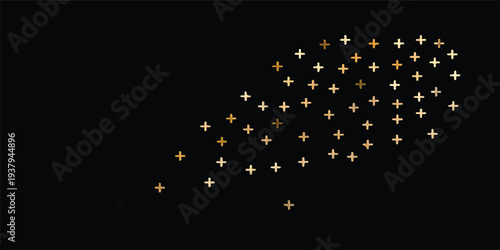 An abstract dark night background featuring glowing gold stars and magical light motion for a bright Christmas celebration or space firework animation art