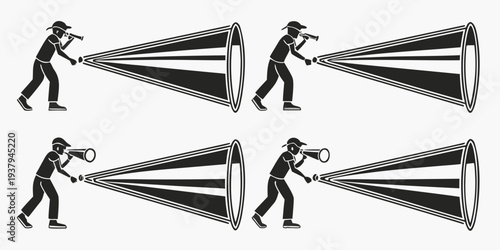 Illustration of a person demonstrating the concept of light reflection and refraction Vector