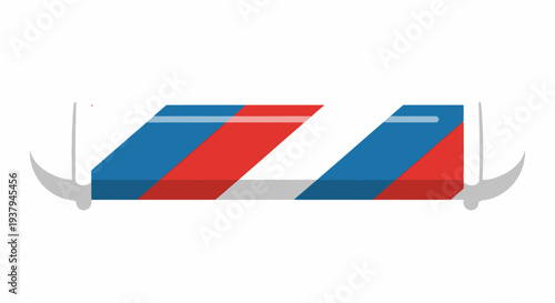 Straight Razor Blades with Red and Blue Stripes.