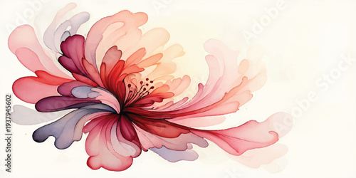 A beautiful macro blossom of an abstract pink lily flower creates a vibrant floral background with colorful petals in a blooming spring nature garden