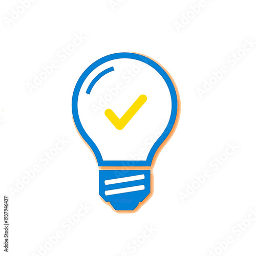 A blue lightbulb icon with a yellow checkmark