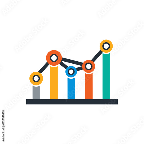 Colorful Bar Graph with Trend Line