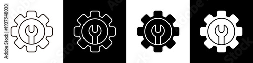 Maintenance black and white icon design concept