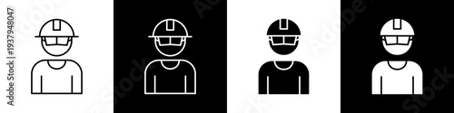  Operator black and white icon design concept