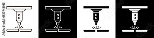  Laser black and white icon design concept