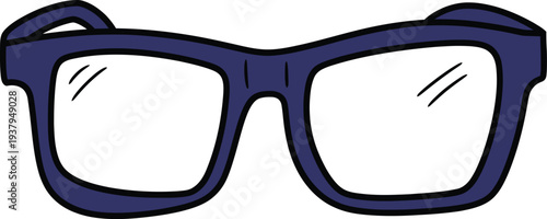 Blue framed eyeglasses with white lenses eyewear spectacles
