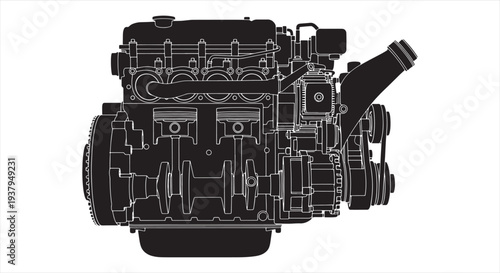 Fire Truck Blueprint – Emergency Rescue Vehicle CAD Technical Drawing