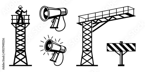 A detailed illustration of various types of bridges and their structures Vector