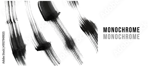 力強い筆文字の抽象背景素材 躍動感のある墨のライン ベクターデザイン