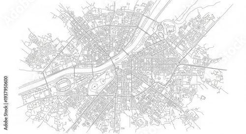 Detailed Architectural Blueprint of Building Design.