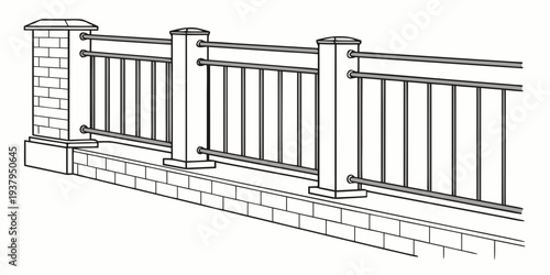A detailed architectural drawing of a modern building with multiple vertical columns Vector