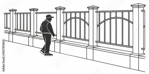A man in a suit and top hat walking in front of a row of bookshelves Vector