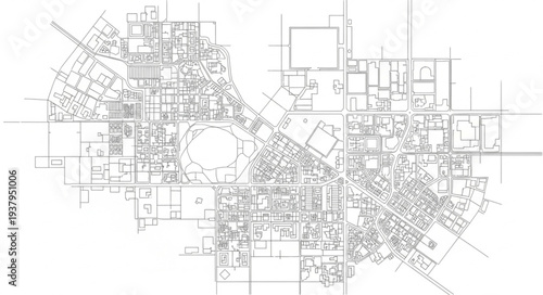 Detailed Architectural Blueprint of Building Design.