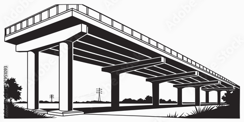 A detailed illustration of a modern, multi-story building with a unique architectural design. Vector