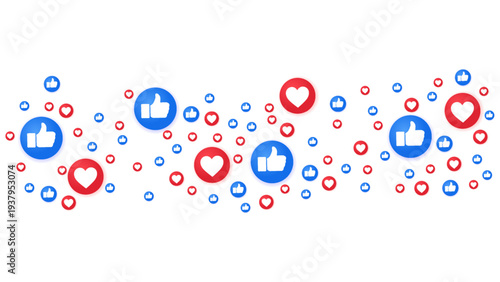 like and love social media background