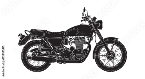 Motorcycle Blueprint – Classic and Vintage Bike CAD Technical Drawing