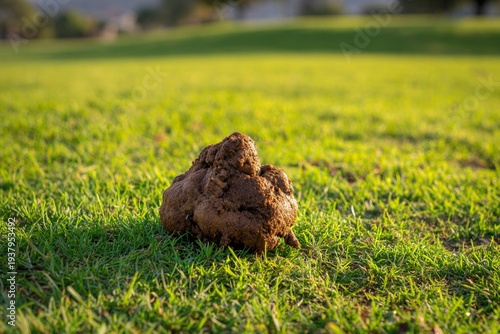 dog excrement on the grass