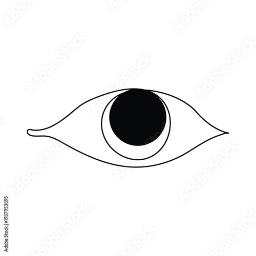 One continuous line drawing of human eye Vector illustration. Eye icon isolated ye sign in continuous line drawing style