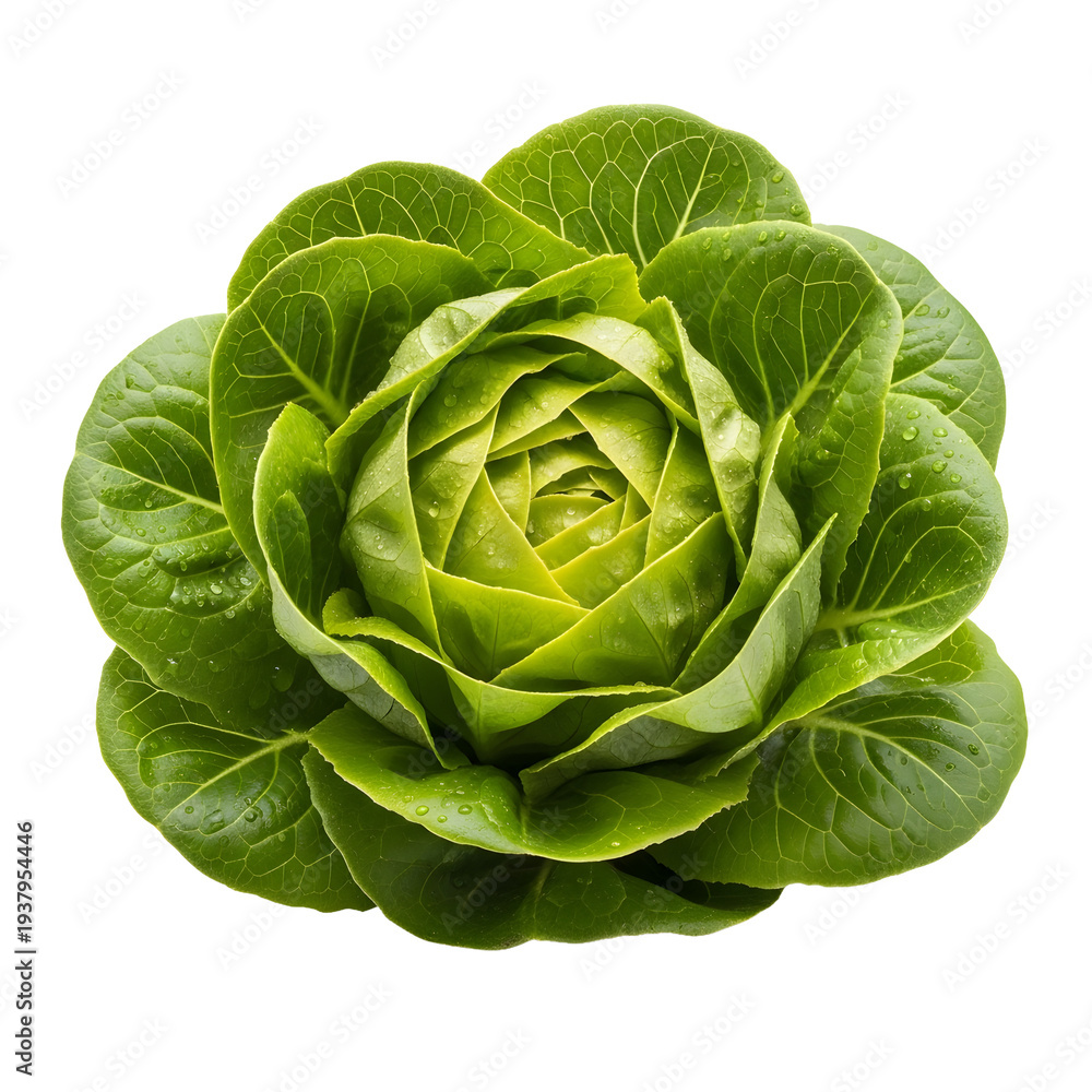 Fototapeta premium Fresh Green Lettuce Isolated PNG on Transparent Background