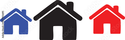 A vector illustration of a 3d real estate icon and house sign symbol for a residential property building construction business