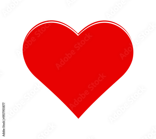 Creative heart-shaped red icon isolated illustration.