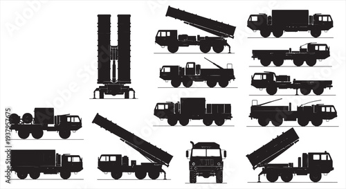 Missile Launcher Truck Blueprint – Military Defense Vehicle CAD Technical Drawing