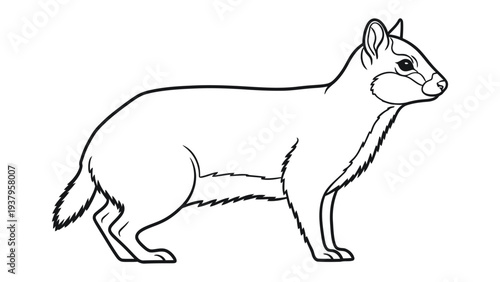 Quaint Capybara Illustration: A detailed outline of a capybara, showcasing its unique features in a minimalist illustration, suitable for various design applications.