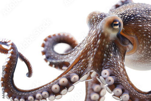 Realistic marine creature detail featuring textured cephalopod skin generative AI