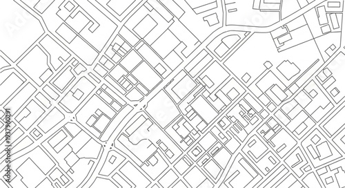 Detailed Black and White City Map.