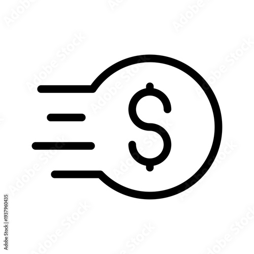 Quick Payment icon for fast transactions, digital finance, and instant money transfer