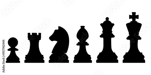 Chess Pieces Icon – Classic Strategy Symbols.