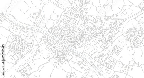 Detailed City Map Illustration Design.