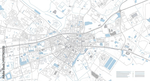 Detailed City Map Illustration Design.