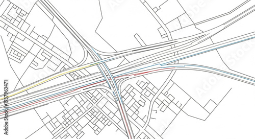 Detailed City Map Illustration Design.
