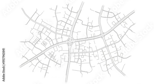 Detailed City Map Illustration Design.