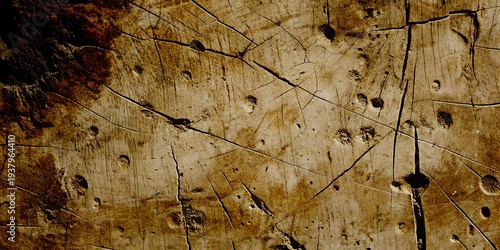 Φωτογραφία Distressed scratched brown wooden surface texture