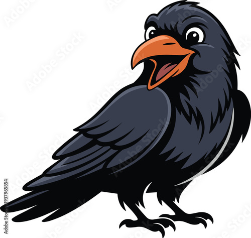 Eagle cartoon bird animal vector on white background.