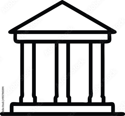 Wallpaper Mural A simple black and white illustration of a building with columns Torontodigital.ca